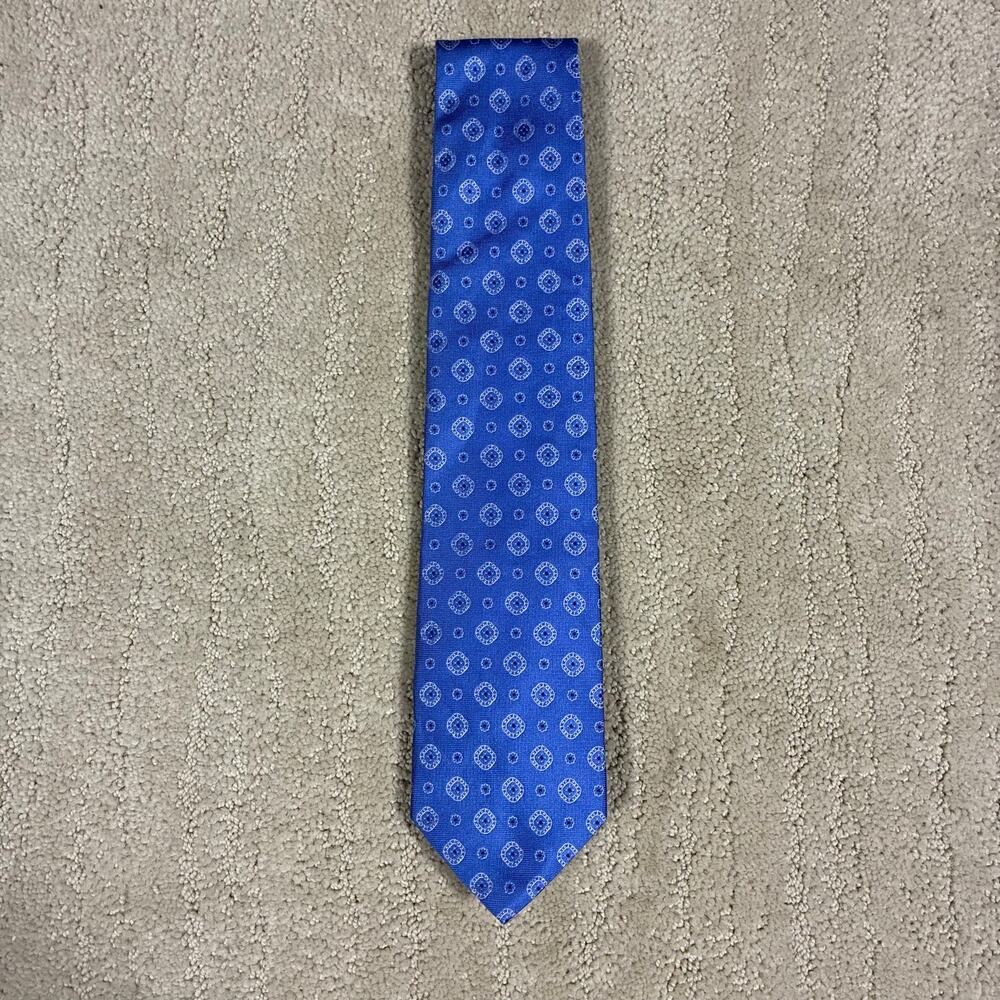 Vintage Brooks Brothers 100% Silk Blue Geometric "346" Neck Tie 29in Business